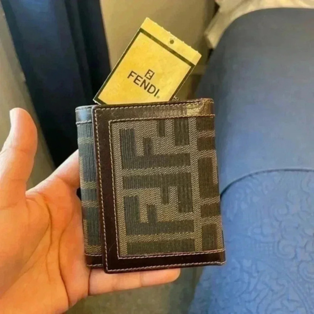 Authentic FENDI Zucca Small Wallet | Doppiato Jacquard | Perfect Condition